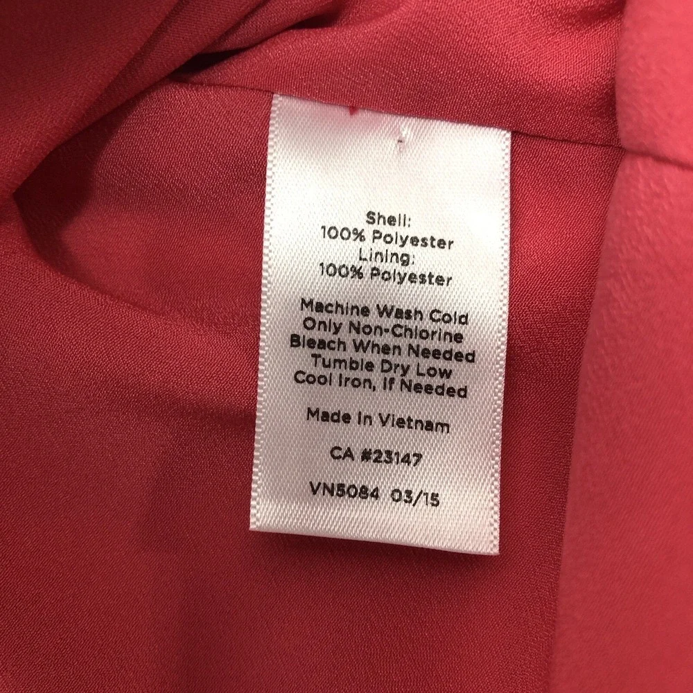Talbots Button‎ Shirt Womens XS Pink Polka Dot Textured Sheer side slits